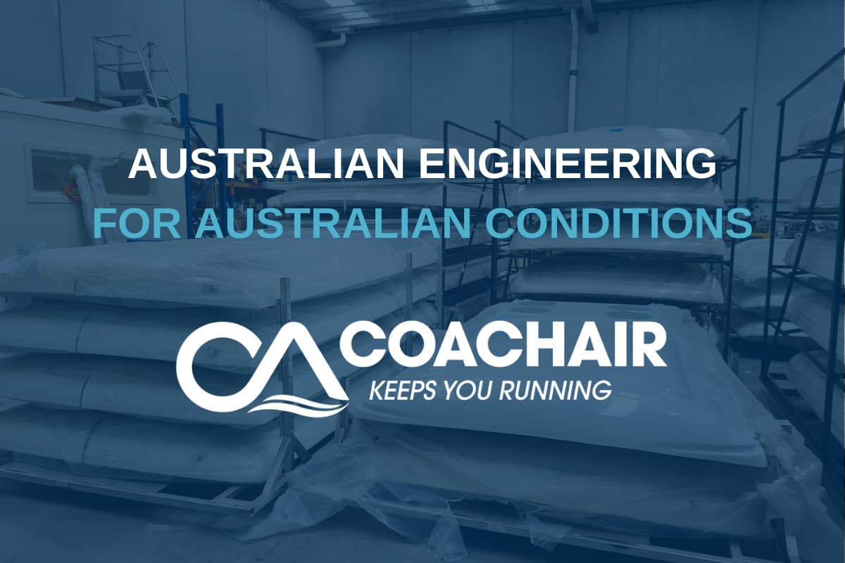 Coachair units with the words Australian engineering for Australian conditions