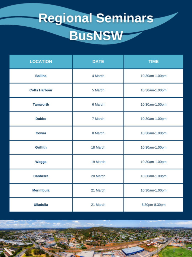 BusNSW schedule 2024