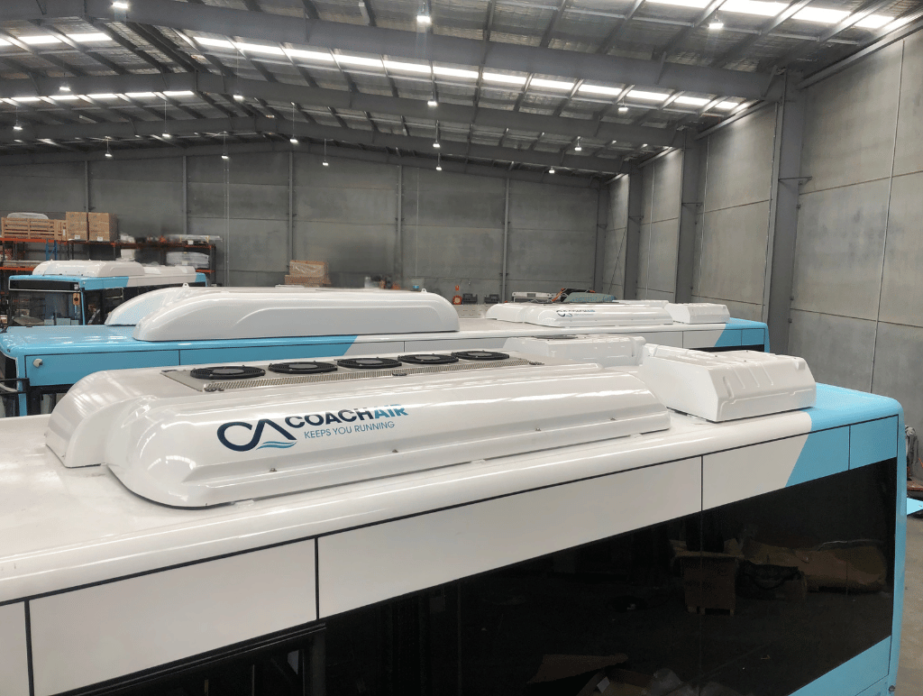 Coachair EX Units on bus rooftop Noske Rail HVAC Maintenance